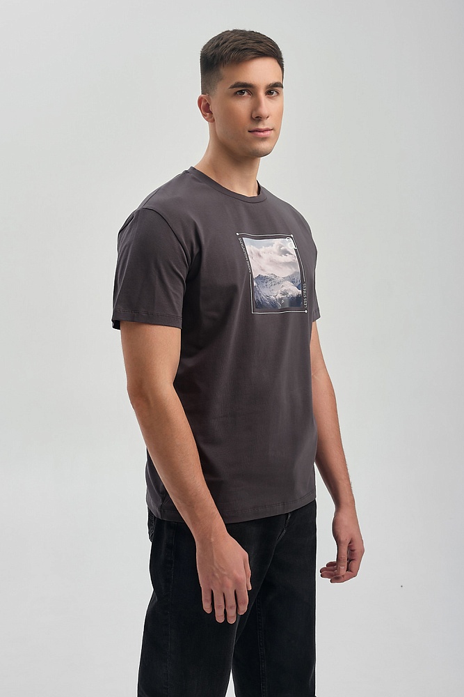 Футболка мужская с принтом Altai man Графит/Пик горы_16730