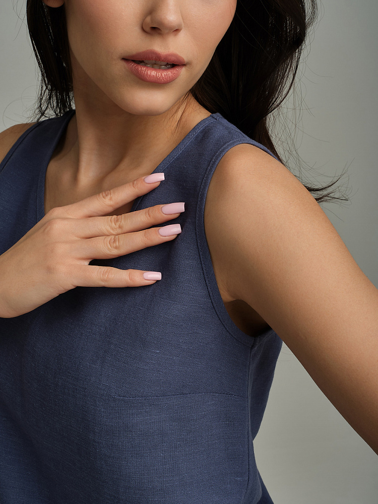 Топ изо льна Sonet Дымчато-синий_9839