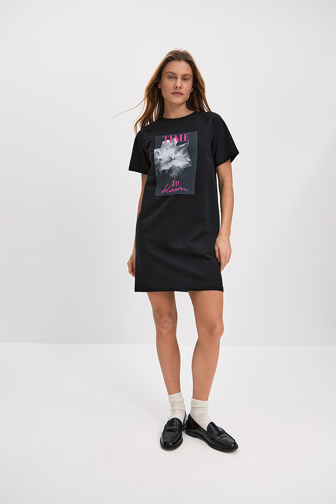 Платье из футера 2х нитки  Urban chic Черный_14124