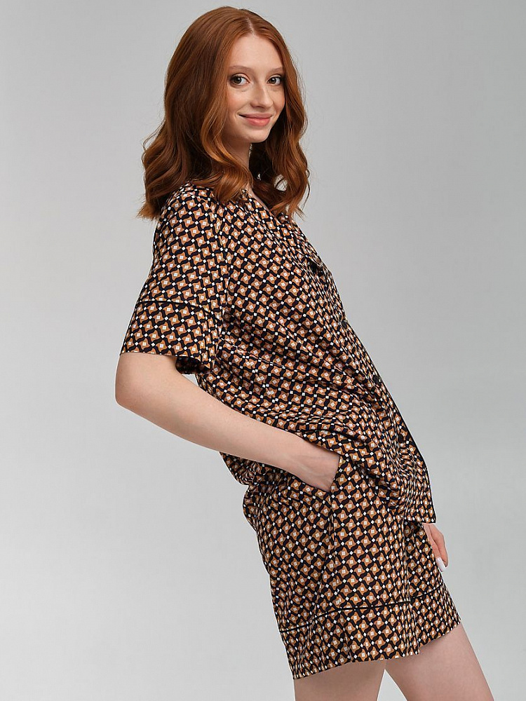 Шорты из струящегося штапеля Pretty Каштановый_12398