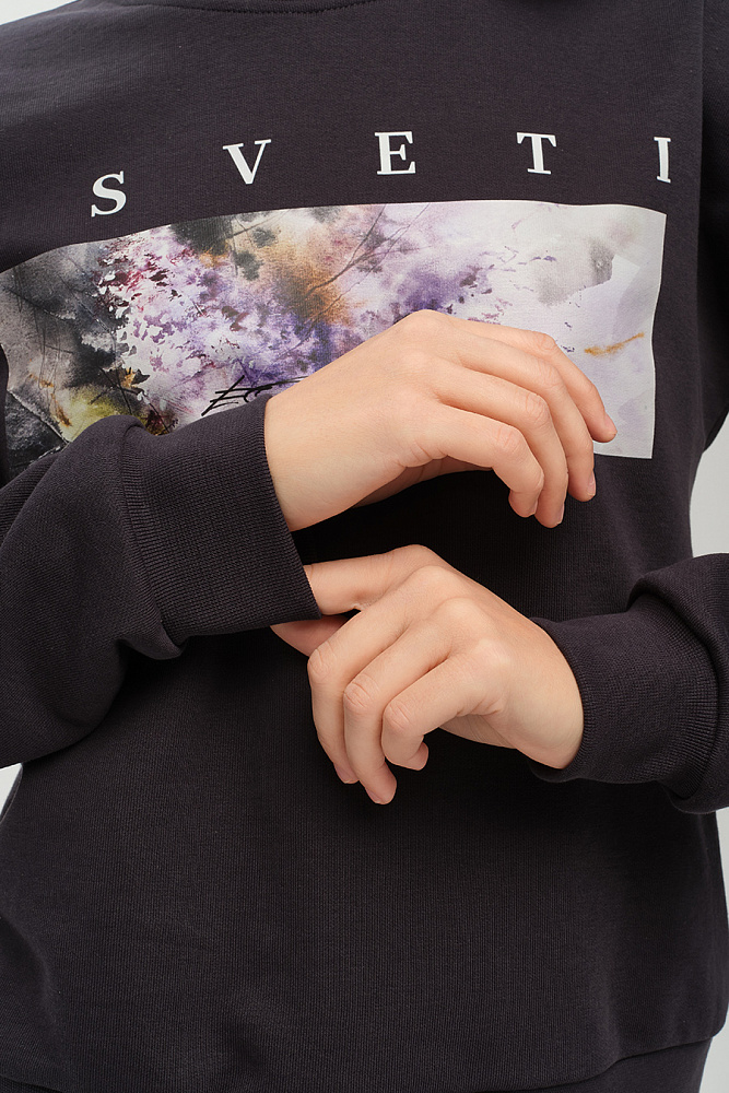 Свитшот из футера Art place Графит/Сирень_14472