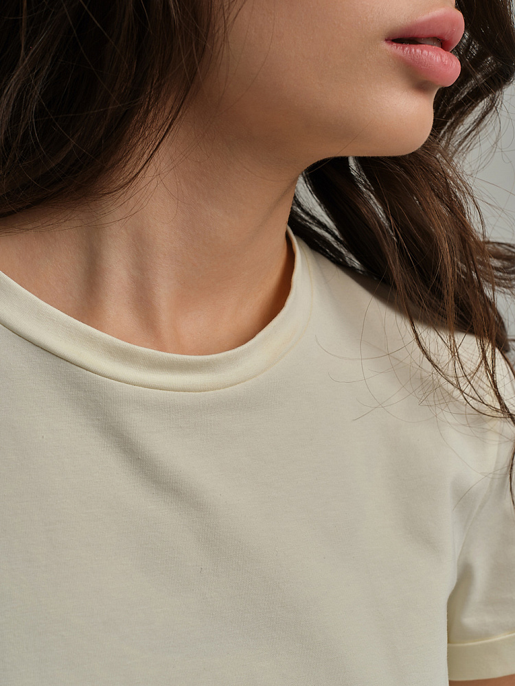 Футболка из эластичного хлопка Nelly Молочный_11103