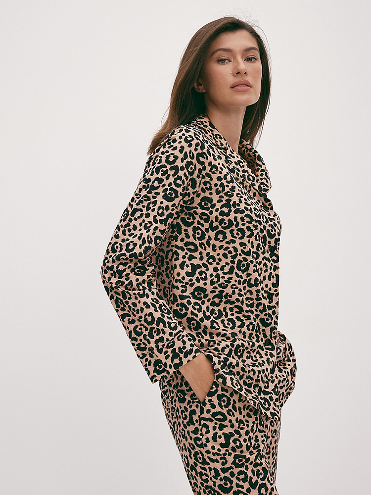 Пижама из хлопка, комплект Slow beauty Леопардовый_13155
