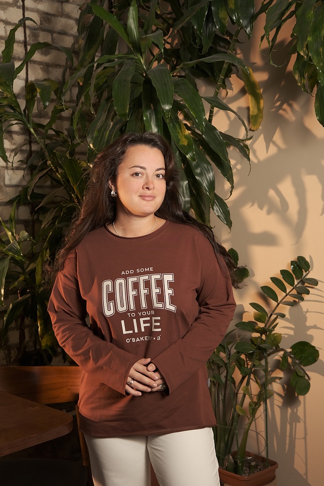 Лонгслив из эластичного хлопка Espresso Коричневый/Life _16467