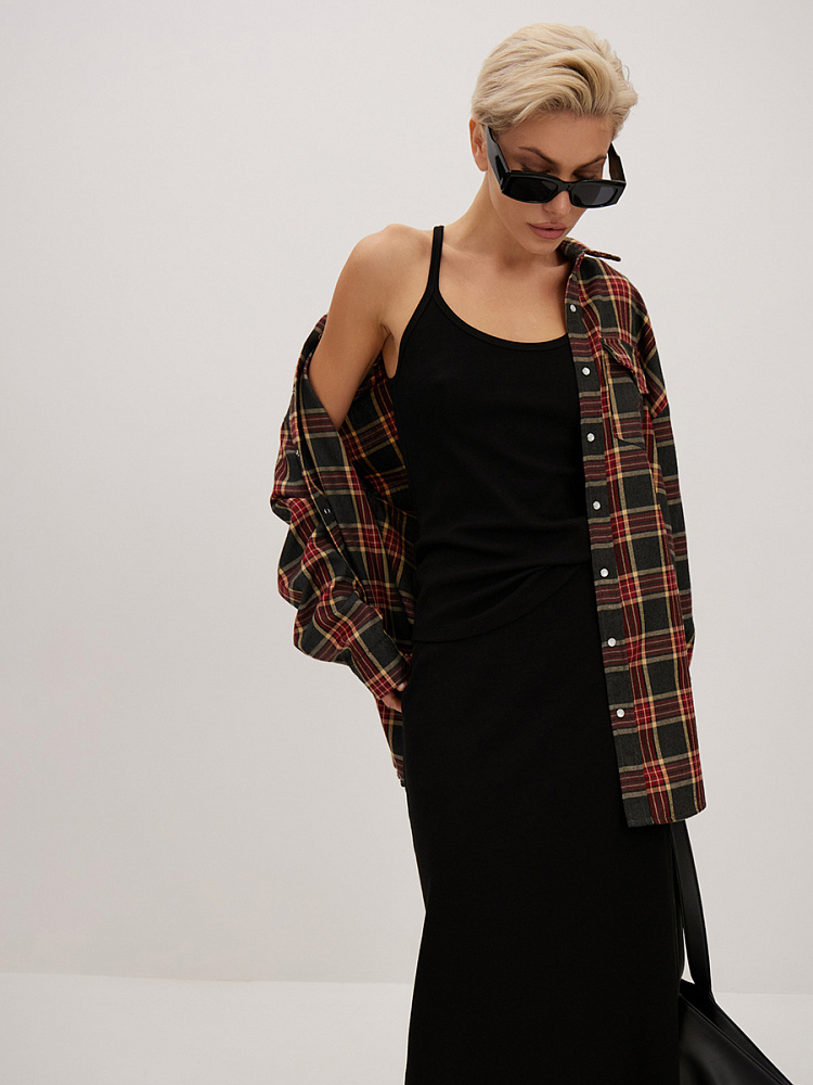 Юбка из рубчика Basic Черный_13921