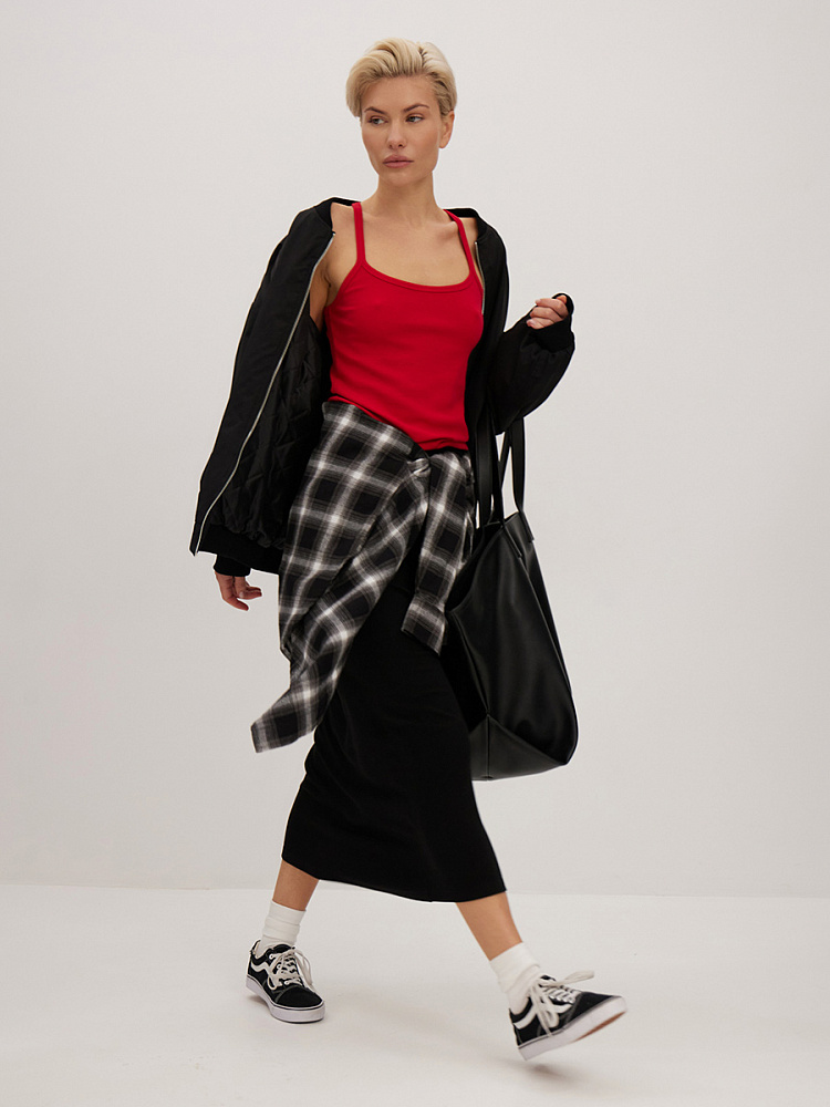 Юбка из рубчика Basic Черный_13919