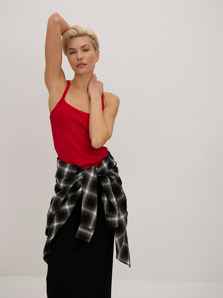 Юбка из рубчика Basic Черный_13918