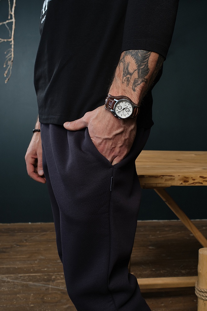 Лонгслив с принтом Altai man Черный/Дорога_18659