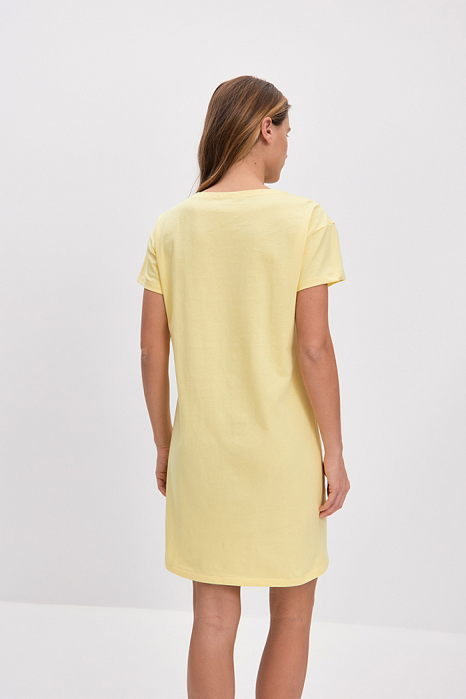 Платье из хлопка Color Print Желтый/Гиацинт_14293