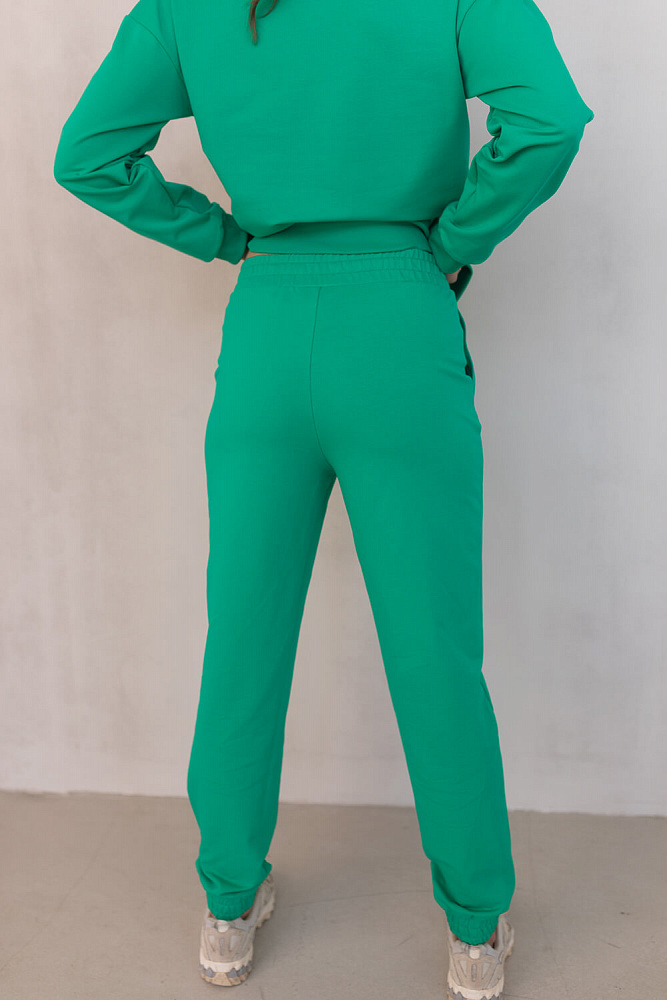 Брюки из легкого эластичного футера Urban chic Зеленый_8298