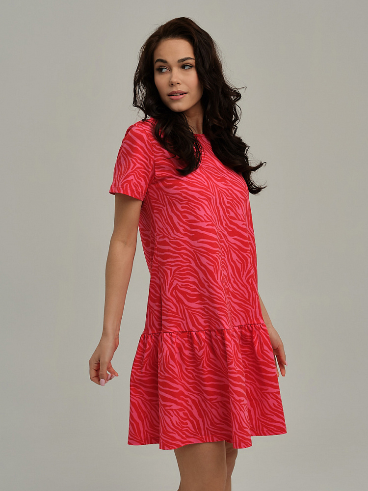 Платье из хлопка Kira Розовая зебра_10536