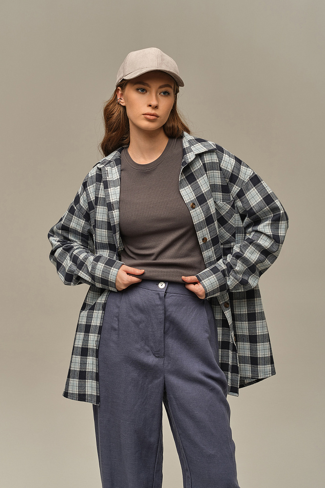 Футболка трикотажная в рубчик Flat Графит_15964