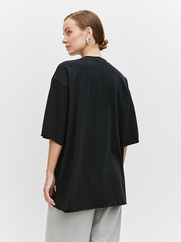 Футболка из эластичного хлопка May Черный/Wild_10765