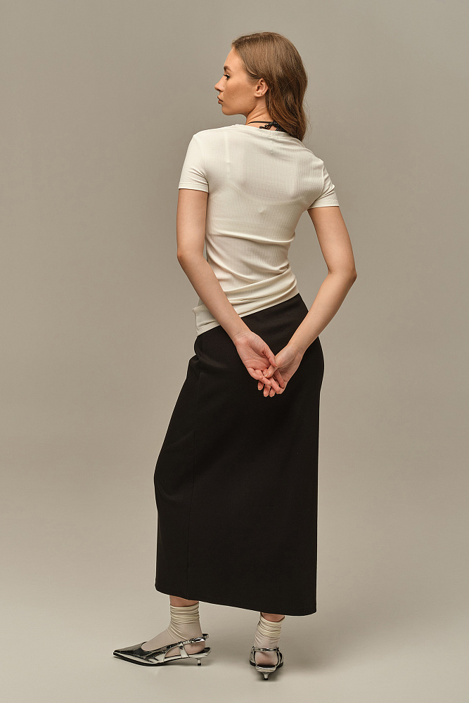 Футболка трикотажная в рубчик Flat Молочный_15921