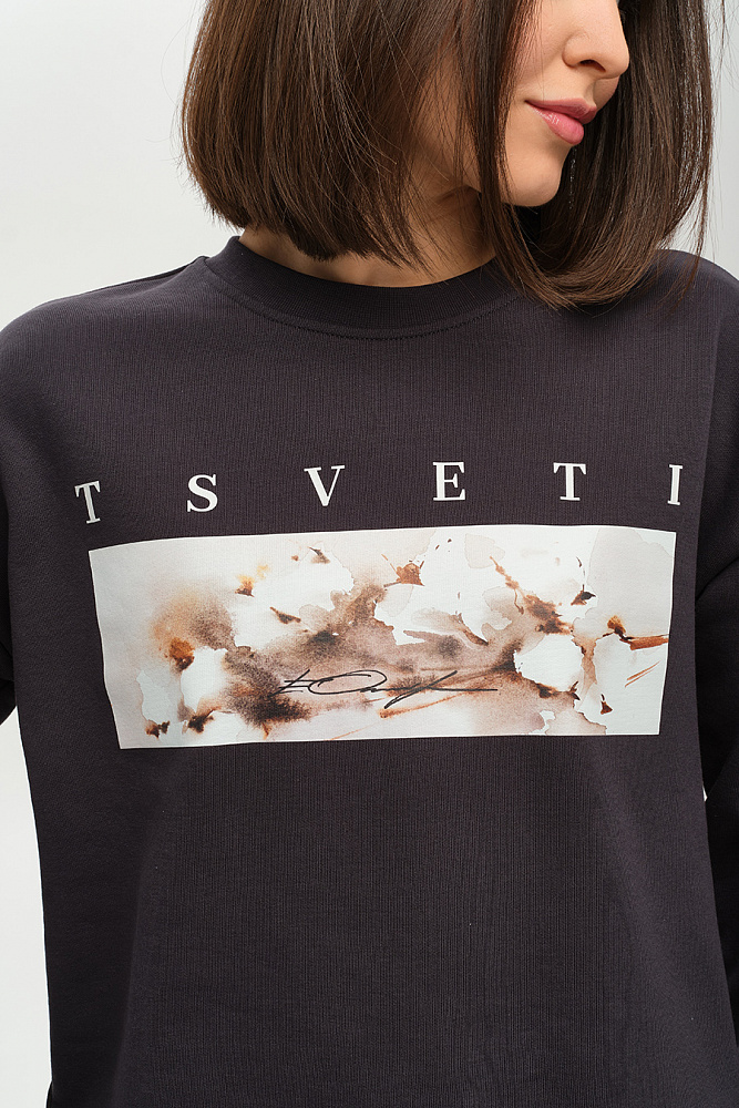 Свитшот из футера Art place Графит/Хлопок_14466