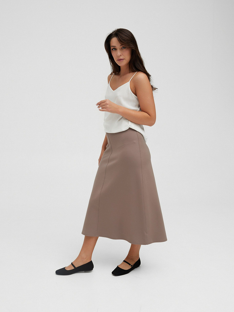 Юбка трапеция Jersey Капучино_11987