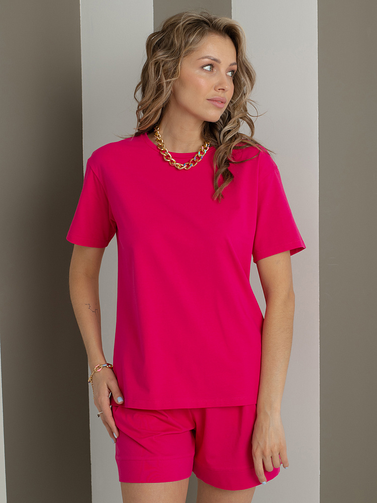 Футболка из эластичного хлопка Bloom Малиновый_3443