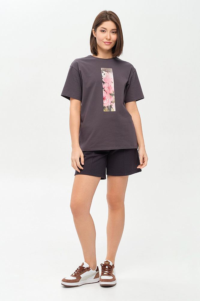 Футболка с принтом Limit Графит/Розовая Роза_14521