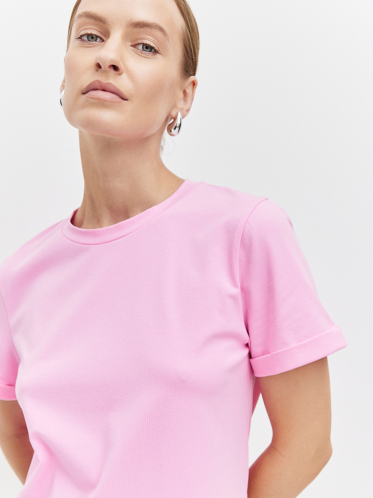 Футболка из эластичного хлопка Nelly Розовый_11151