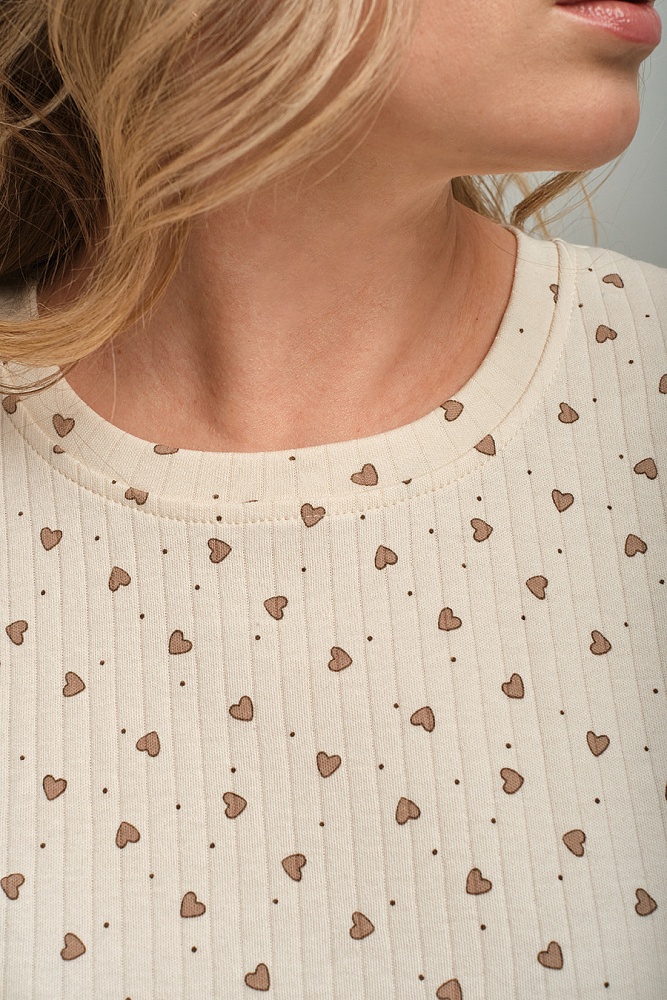 Футболка из хлопка Alisa Кофейные сердечки_18167