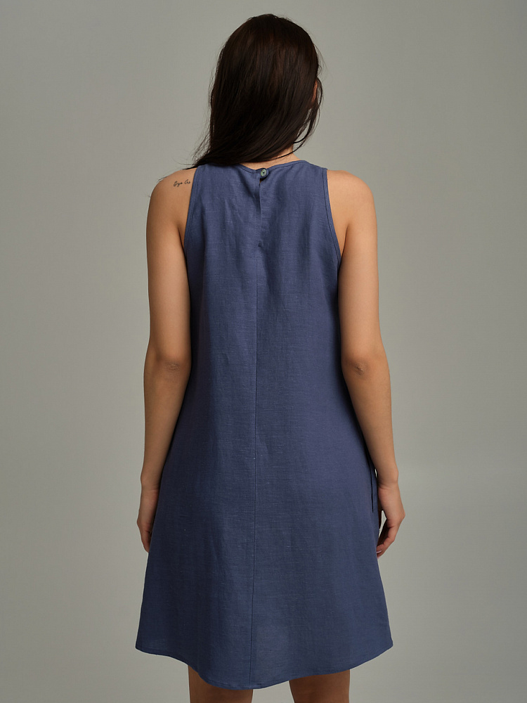 Платье изо льна Sonet Дымчато-синий_9819