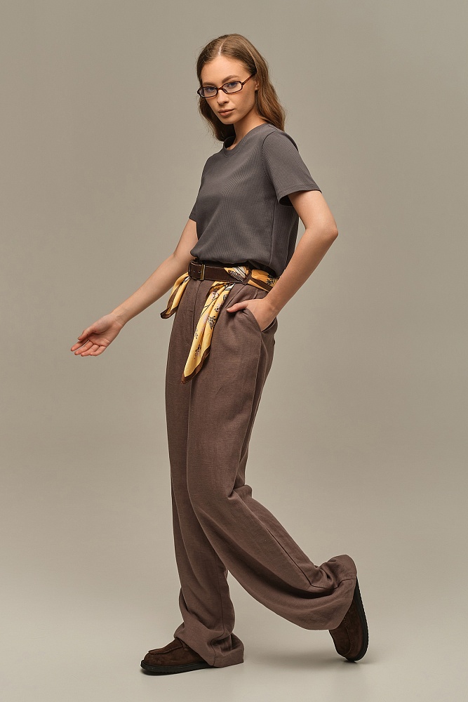 Футболка трикотажная в рубчик Flat Графит_16038