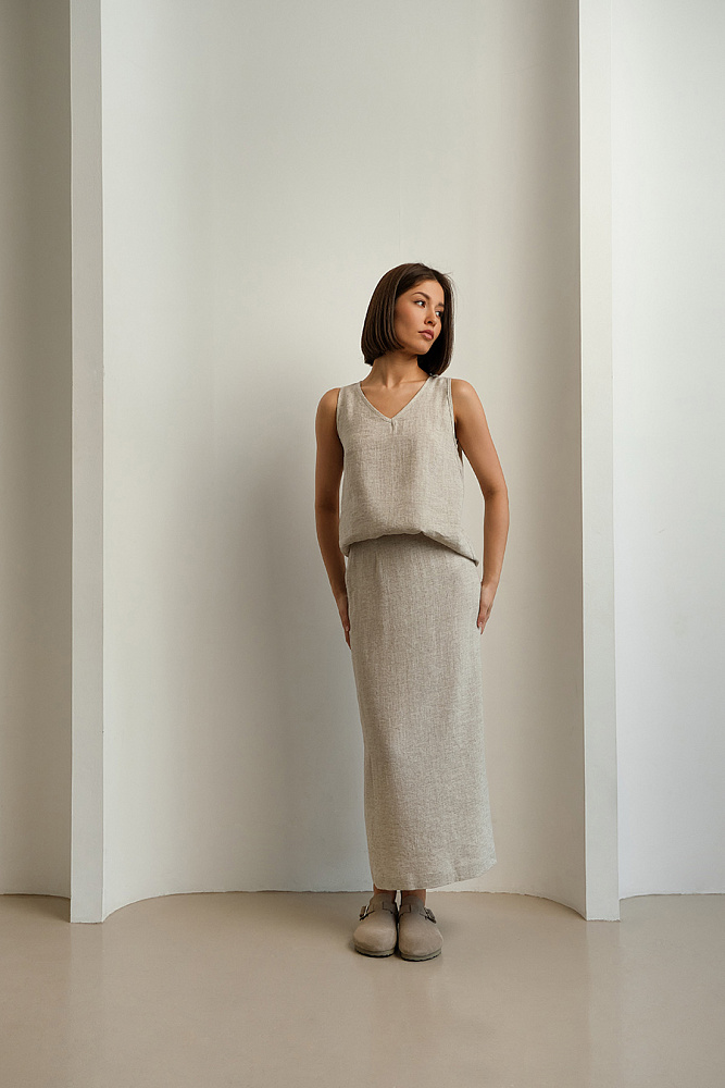 Юбка изо льна Sonet Бежевый_14990