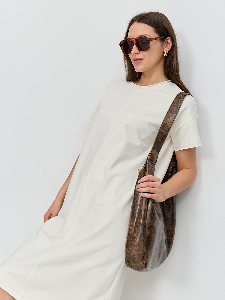 Платье длинное из футера Urban chic Молочный_10737
