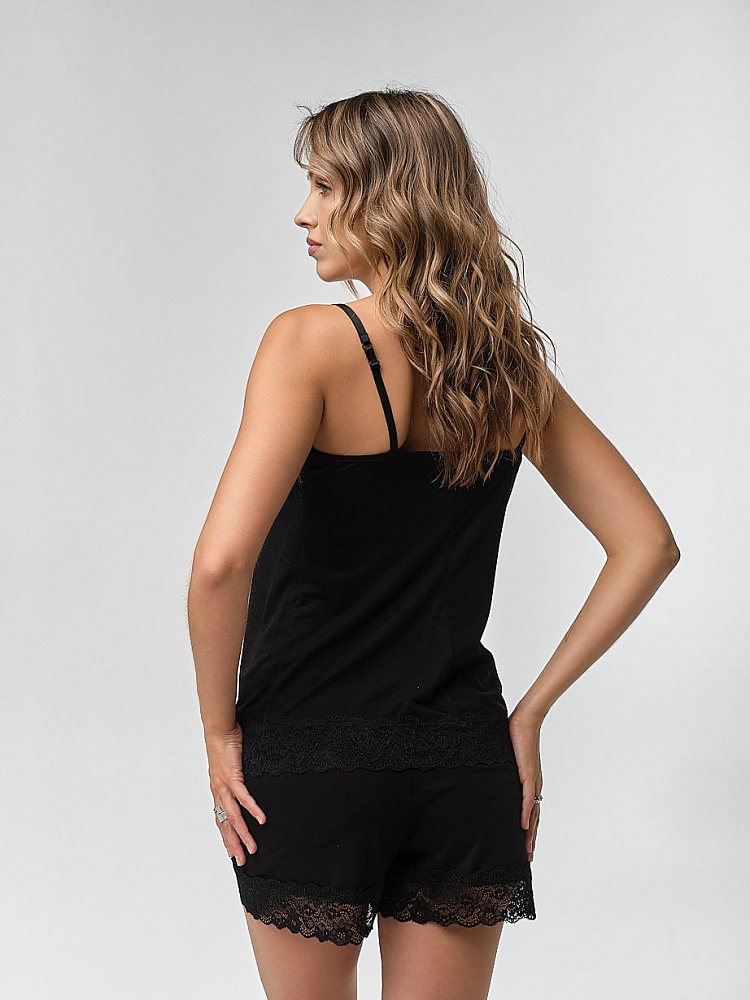 Пижама из вискозы с кружевом, комплект Sylvia Черный/5600_12196