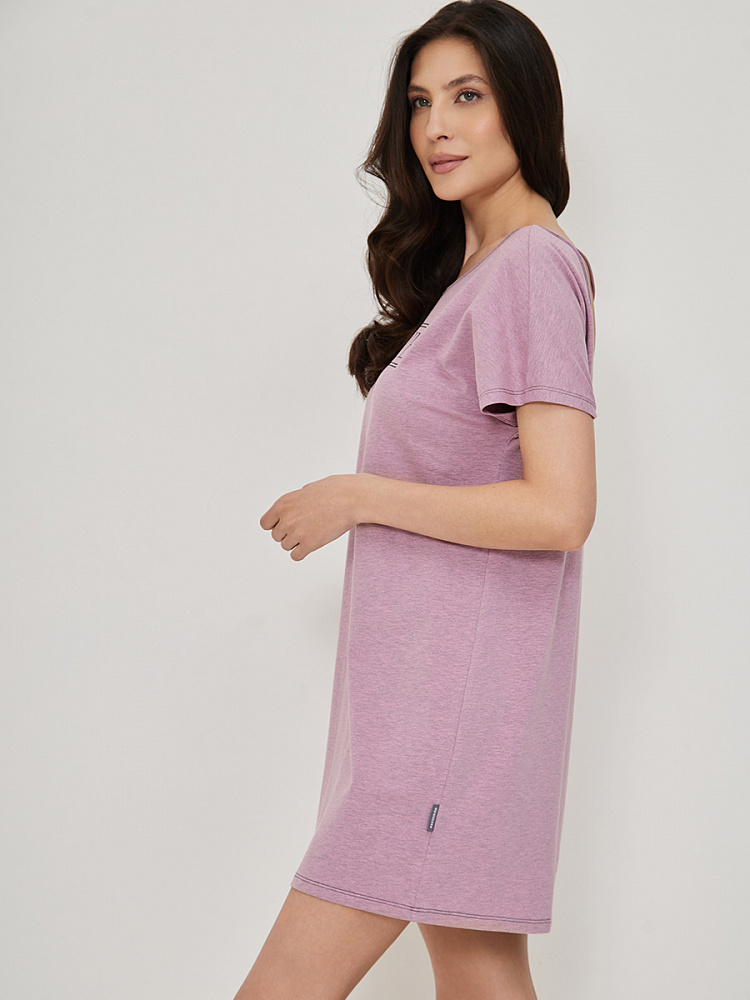 Платье сорочка с принтом и вырезом на спине  Medea Пыльно-лиловый_13484