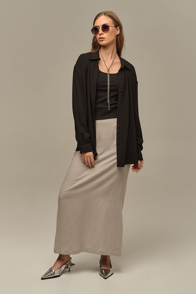 Майка трикотажная в рубчик Flat Черный_16665