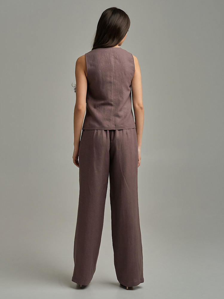 Жилет изо льна Sonet Шоколадный_9867