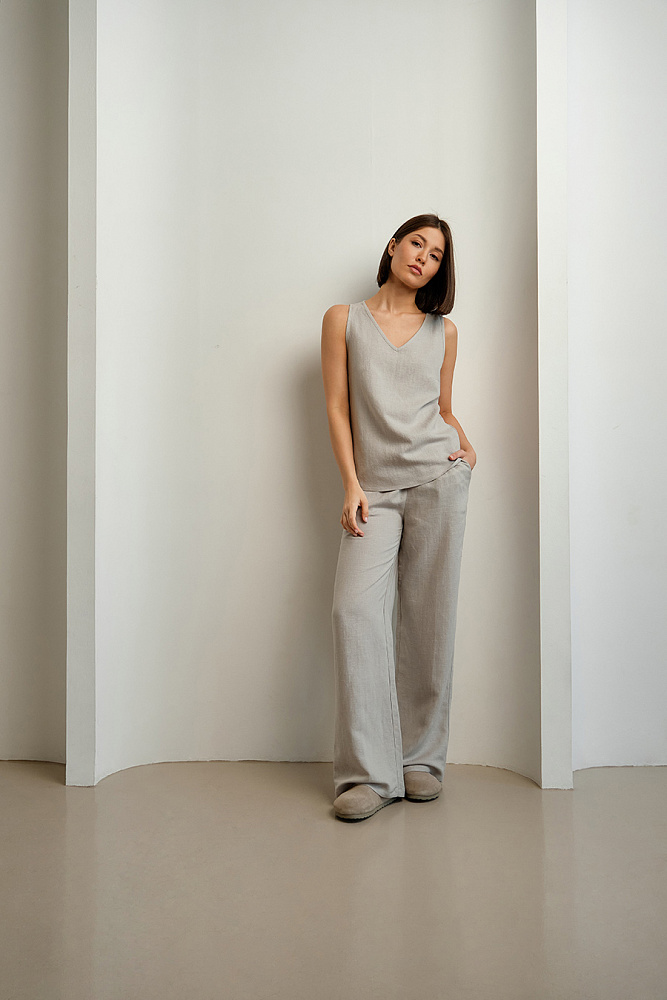 Топ изо льна Sonet Светло-серый_15189