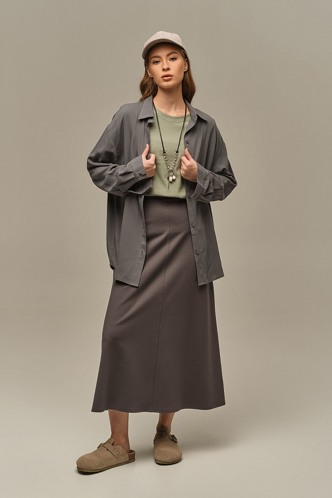 Футболка трикотажная в рубчик Flat Олива_15988