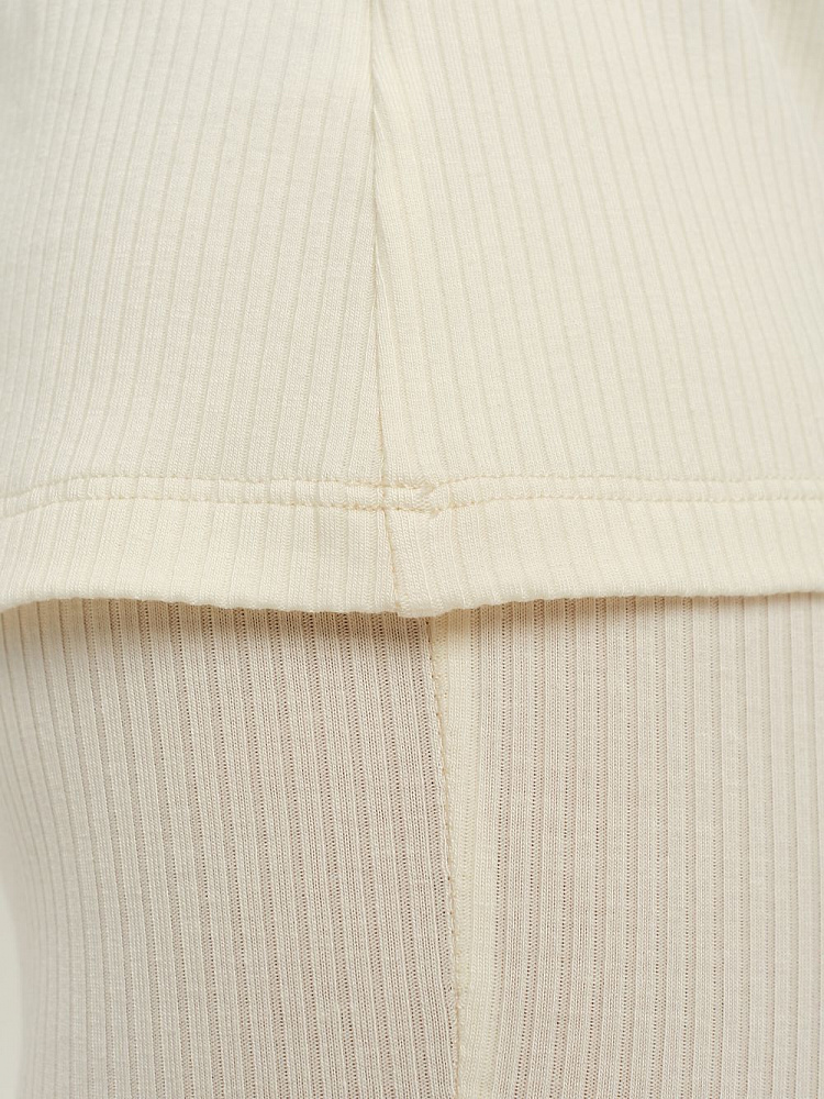 Лонгслив трикотажный в рубчик Flat Молочный_12284