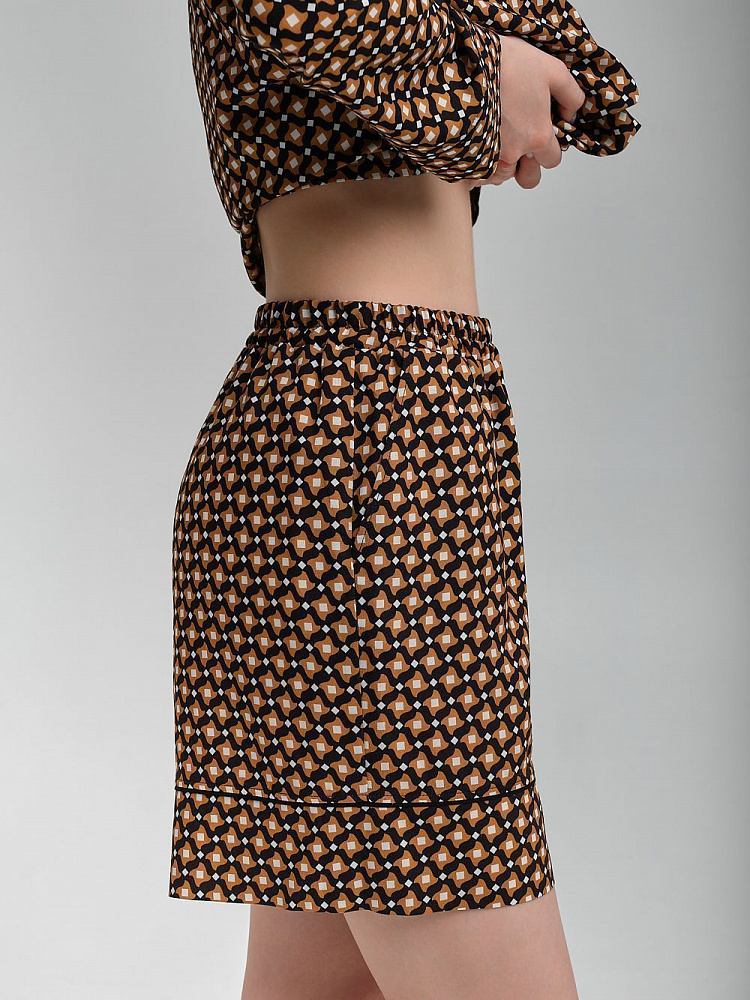 Шорты из струящегося штапеля Pretty Каштановый_12399