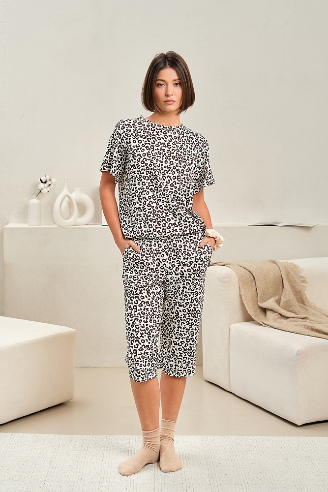 Бриджи Kris Молочный леопард_17331