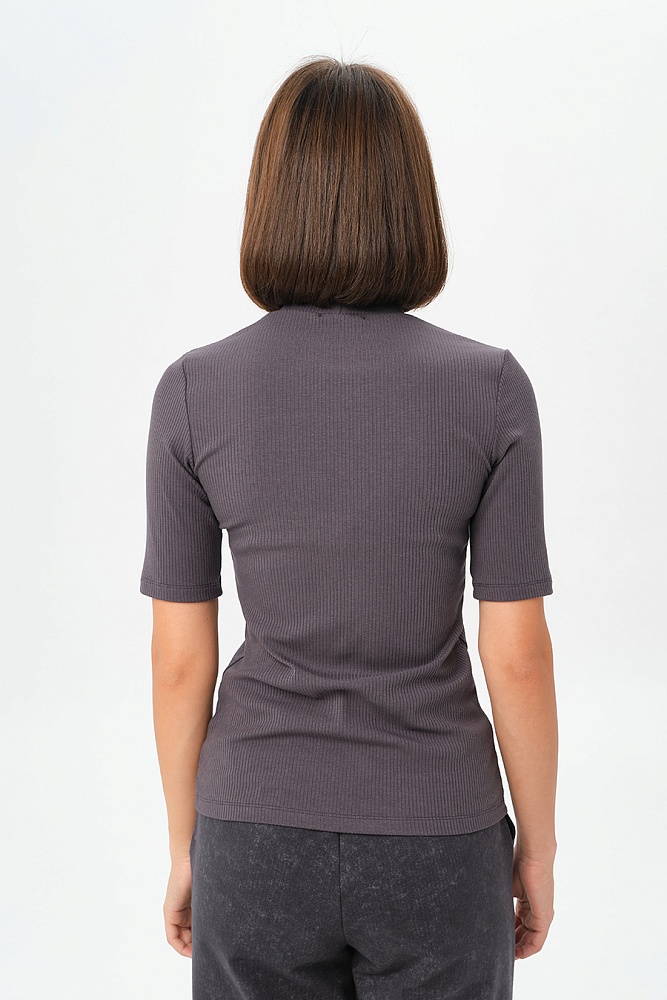 Футболка трикотажная в рубчик Flat Графит_16874