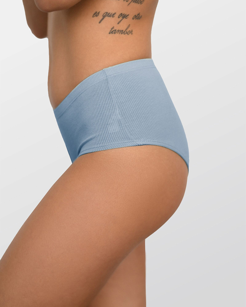Трусы трикотажные в рубчик Basic Дымчато-голубой_11993