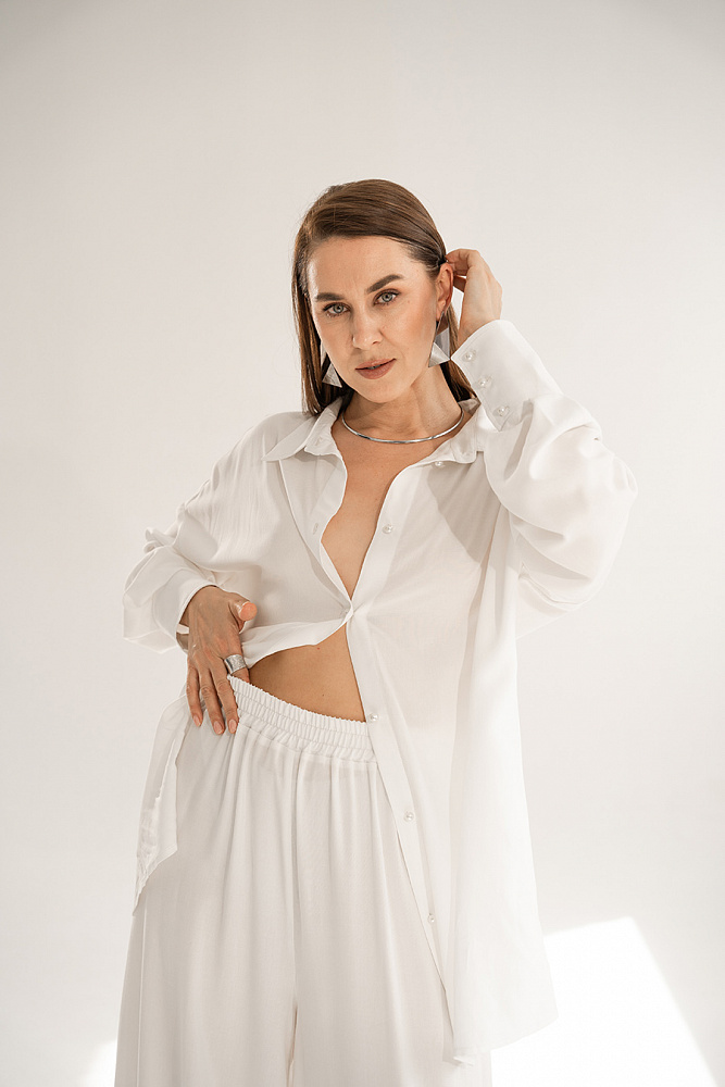 Брюки широкие Wedding Молочный_15502