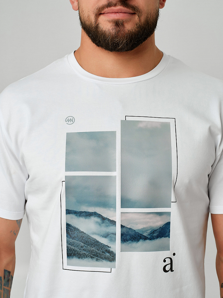 Футболка мужская с принтом David Белый/Туман_9148