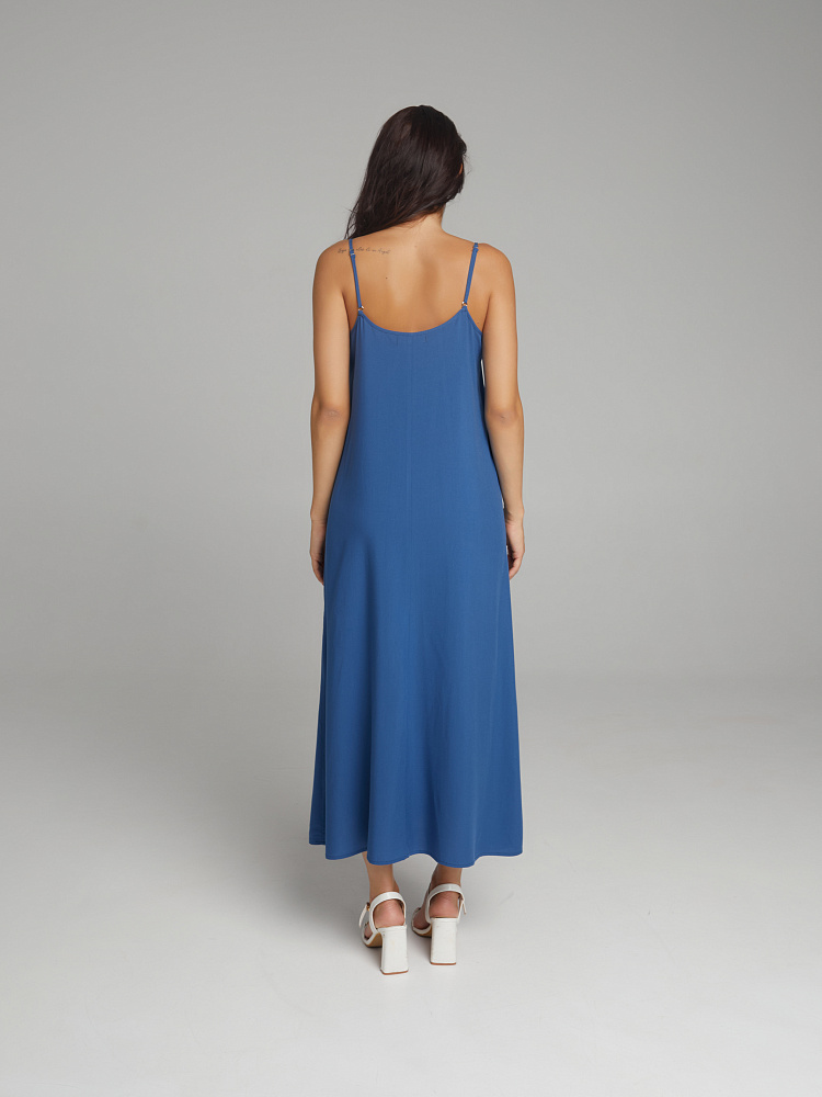 Сорочка из струящегося штапеля Pretty Лазурно-синий_10426