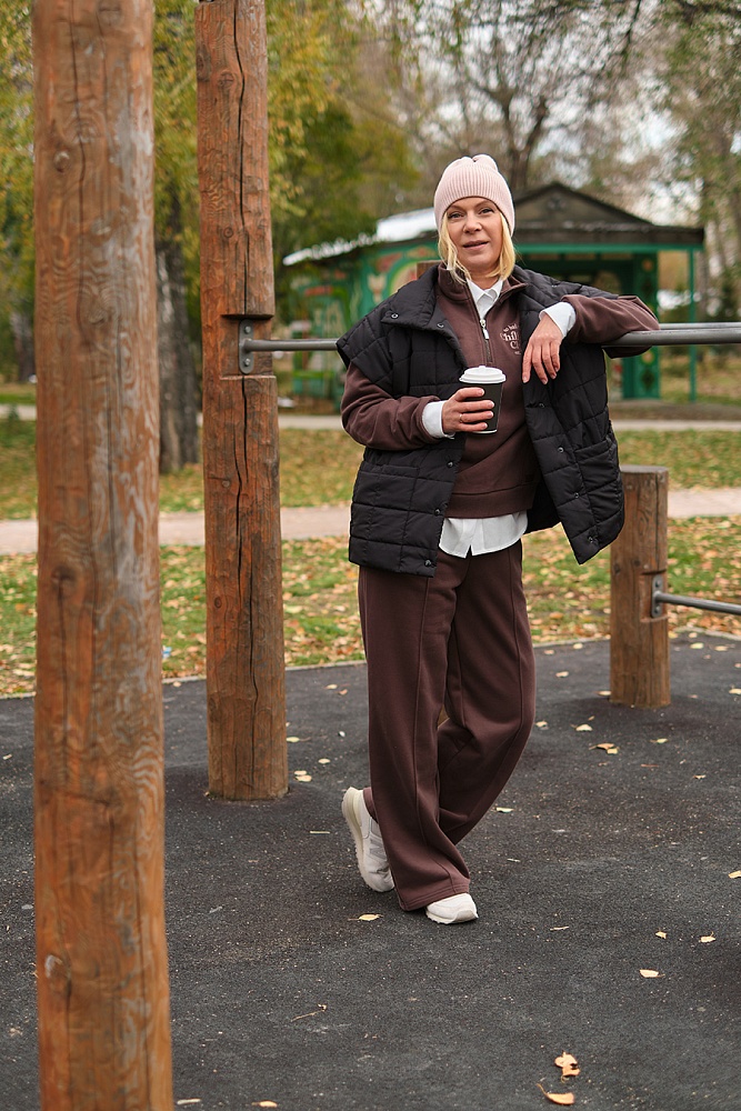 Брюки из футера Jessie Шоколад_17812