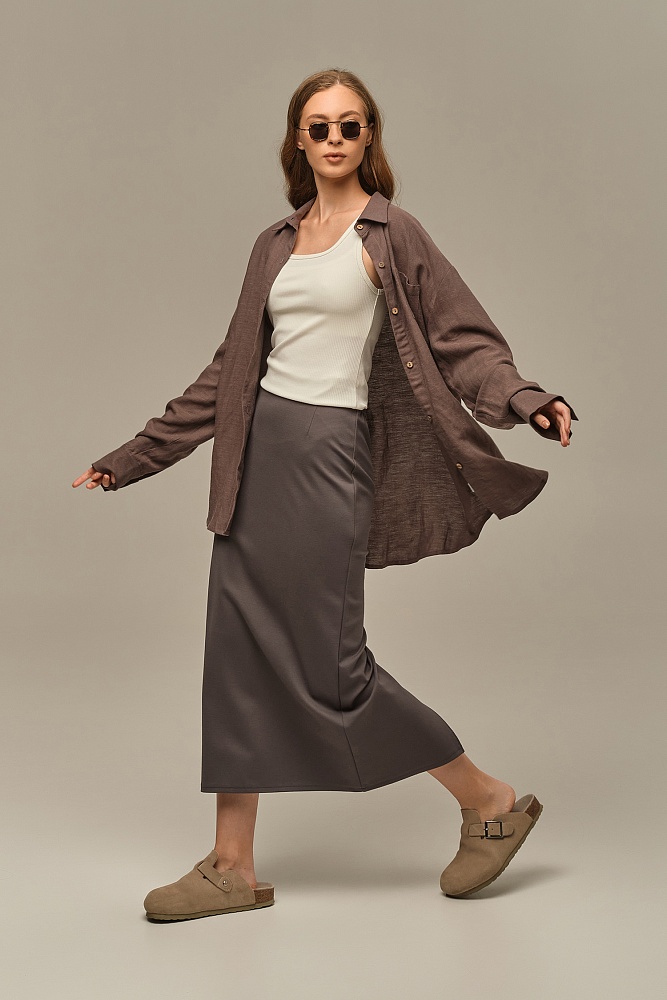 Майка трикотажная в рубчик Flat Молочный_16079