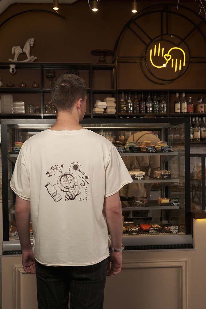 Футболка оверсайз Espresso Молочный/Сердце_16508