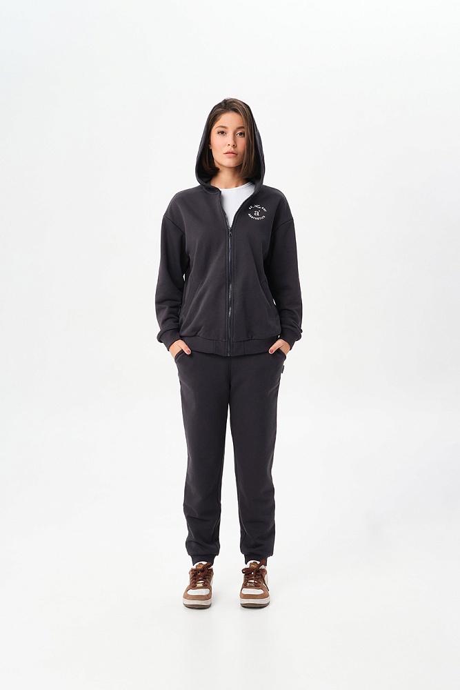 Худи на молнии из футера Art place Графит_16816