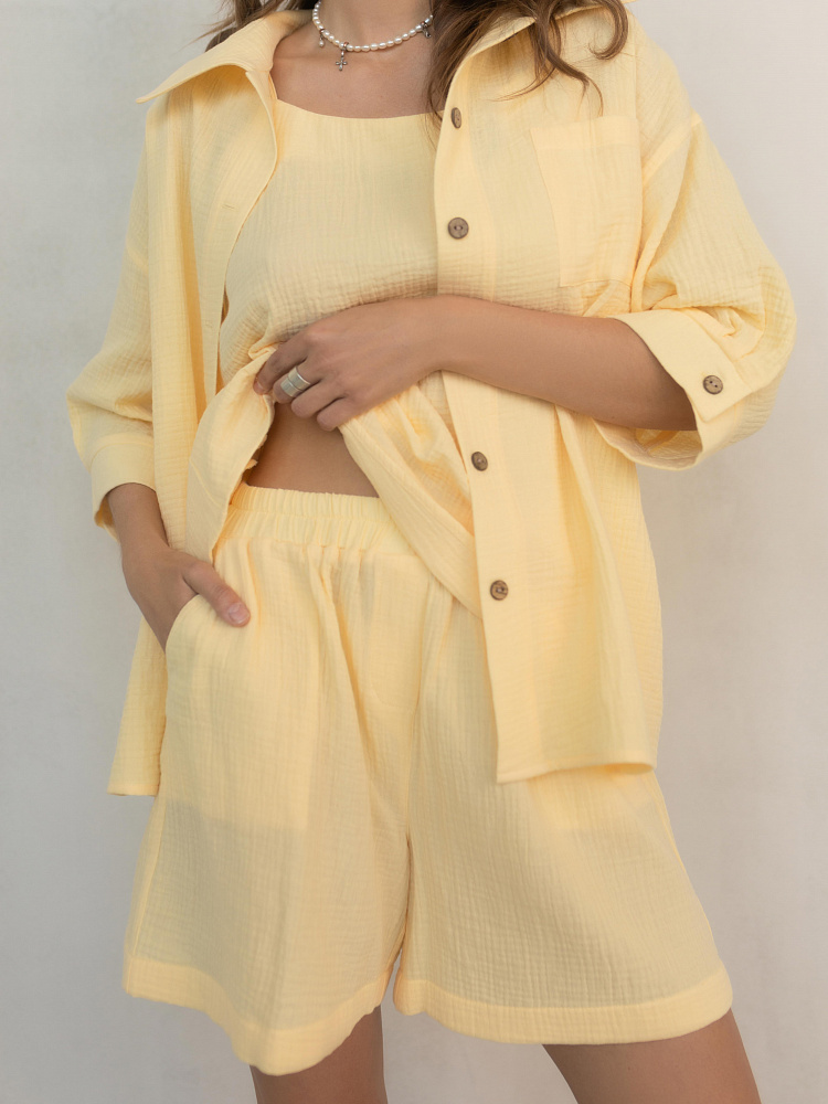 Шорты из хлопка Simple Желтый_12403