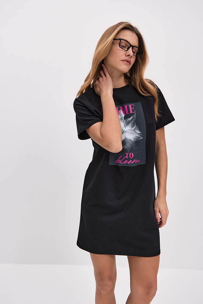 Платье из футера 2х нитки  Urban chic Черный_14127