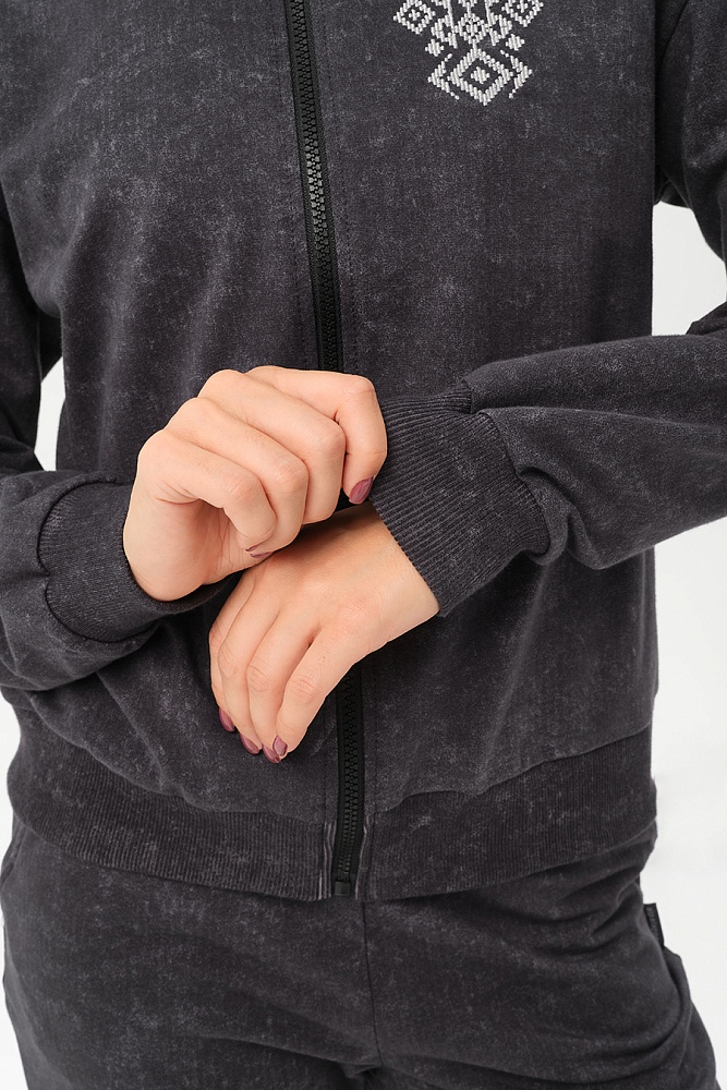 Свитшот на молнии из футера 2х нитка Future Серый туман_17228