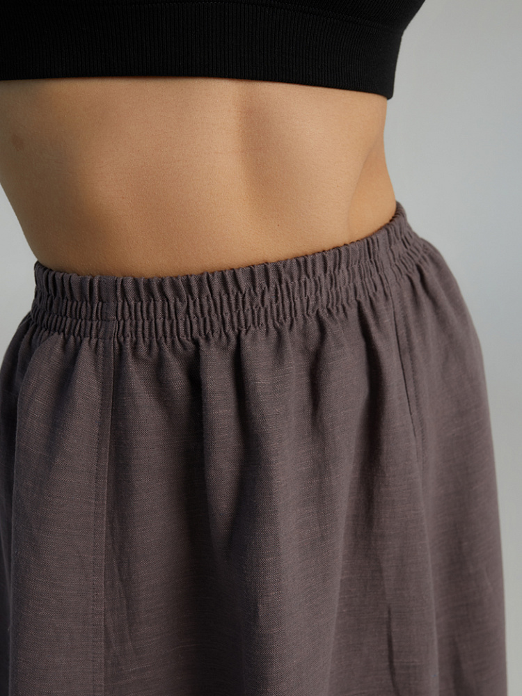 Юбка изо льна Sonet Шоколадный_10285